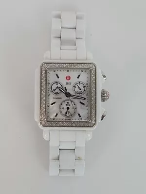 Michele Deco White Ceramic Diamond Mother Of Pearl Watch • $599.99