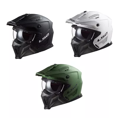 LS2 Drifter Solid Open Face Motorcycle Helmet W/ SunShield • $169.98