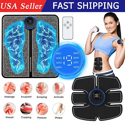 Electric Muscle Toner Machine Foot Massager &Abdomen Massager Pain Relax Machine • $6.99