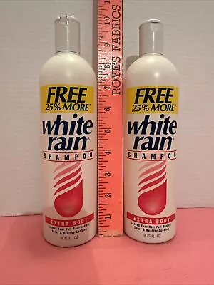 WHITE RAIN Shampoo EXTRA BODY Hair Formula 15 Fl Oz VINTAGE 1993 2 Bottles Full • $30