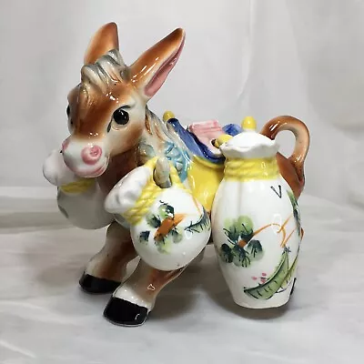 7.5” Donkey Figurine Japan Vintage Porcelain Table Caddy Condiment Carrier❤️ • $62.50