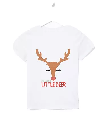 £3.49 • Buy Kids Baby Reindeer Rudolph Print Xmas Christmas Top Short Sleeve T-shirt 18-23 M