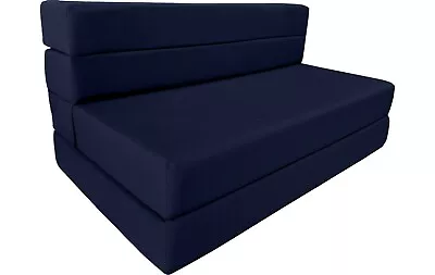 Twin Lounger Folding Foam Mattress Flip Sofa Beds Sit Sleep 6x39x80 Navy • $198