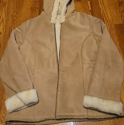 J. Percy For Marvin Richards Women’s Sz Large Jacket Tan Long Heavy Hooded. • $37.58