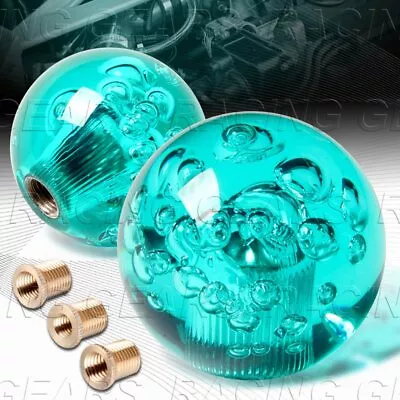 Vip Ball 60mm W-power Transparent Manual Mt Teal Crystal Bubble Shift Knob • $16.95