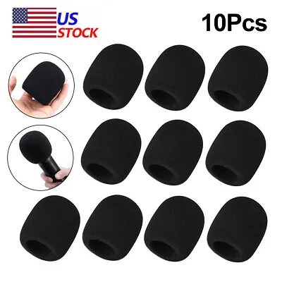 10PCS Blcak Handheld Microphone Windshield Wind Shield Sponge Foam Cover Thicken • $8.49