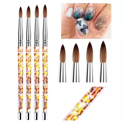 Pen Nail Art Brush Pure  Nylon Hair Acrylic Nail Brush For Acrylic Powder • £4.46