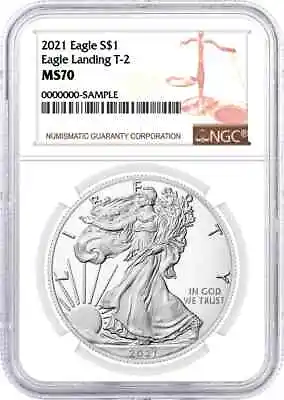 2021 $1 Silver Eagle Type 2 NGC MS70 Brown Label • $41