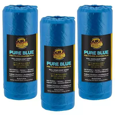 Dura-Gold 48  Wide X 88' Long Roll Of Pure Blue Pre-Folded Making Film 3 Pack • $17.99