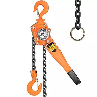 SPECSTAR Lever Chain Hoist 1-1/2 Ton 3300 Lbs Capacity 10 Feet With 2 Heavy D... • $77.46