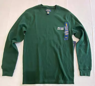 MEN’S MEDIUM - POLO RALPH LAUREN Waffle Thermal Long Sleeve Shirt - Green. M • $39.99