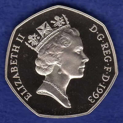 Great Britain 1993 Proof 50p 50 Pence Coin Britannia Large (Ref. T6312) • £15