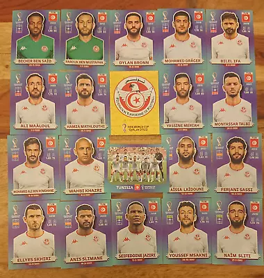 PANINI WORLD CUP STICKERS QATAR 2022 - Tunisia TUN1 - TUN20  (x20) • £2.85