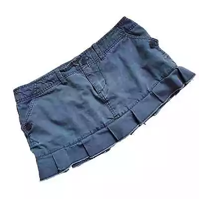 Volcom Stone Vintage Y2K Pac Sun Pleated Micro Mini Skirt Dark Gray Grunge • $24.50