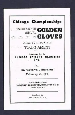 RARE 1956 Golden Gloves Chicago Boxing Program Ernie Terrell Cutts Norris Butler • $74.99