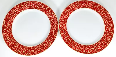 Mikasa Parchment Rouge Set Of 2 SALAD PLATES 8 1/4  Fine China - Made In China • $14.99