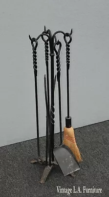 Vintage Spanish Style Black Fireplace Tools W 4 Tools  • $350