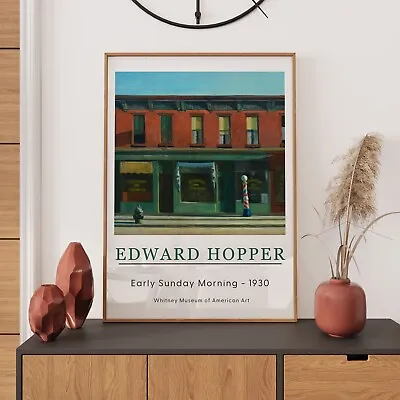 Edward Hopper Print: Exhibition Poster. Famous Paintings Wall Décor A2/A3/A4/A5 • £5.99