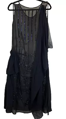 RESTORE PARTS As Found Heavy Bead 20s Flapper Dress 1920s • $69.99