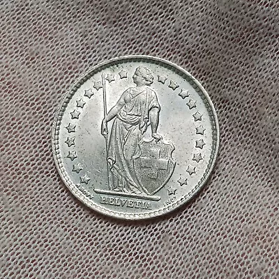 1964-B Switzerland 1 Franc AU/UNC - Sharp Silver Coin! - Helvetia • $13.35