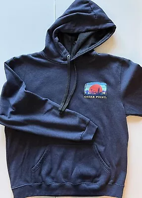 Cedar Point Hooded Sweatshirt - Sunrise Graphic - Blue - Large • $25