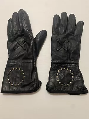 Rivet Motocycle Gloves Size L Grain Leather • $8.32