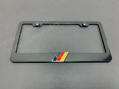 1x GERMAN FLAG 3D Emblem BLACK Stainless License Plate Frame RUST FREE Germany • $19.92
