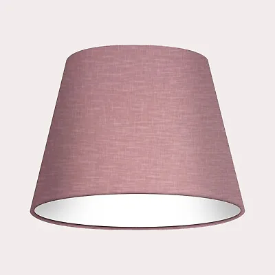 £10 • Buy * SALE * Lampshade Tapered Mauve Textured 100% Linen Empire Light Shade