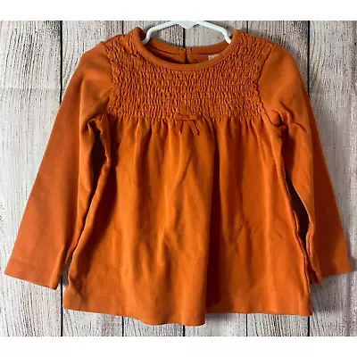 Vtg 2010 Gymboree FALL FOR AUTUMN Orange Smocked Shirt Top 4T • $8