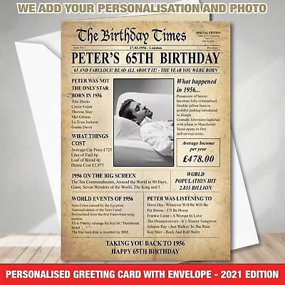 £4.39 • Buy 65th Back In 1956 PHOTO Birthday Greeting Card Gift Back In Edition Ago News 151