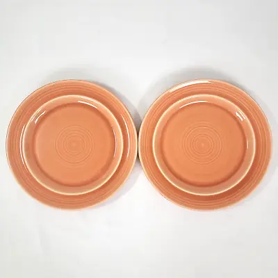 Lot Of 2 Vintage Metlox ColorStax Dinner Plates 10.75  Apricot / Peach Pottery • $19.99