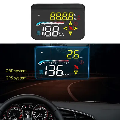 £32.27 • Buy OBD2 GPS Car Digital HUD Head-up Display Speedometer Projector Overspeed Alarm