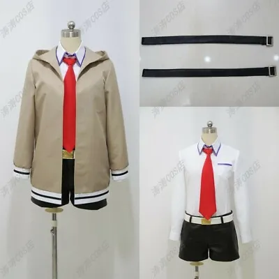 Steins Gate Kurisu Makise Uniforms Coat Shirt Tie Shorts Halloween Cosplay Costu • $72.08