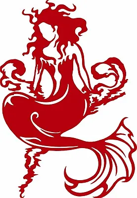 Mermaid Girl Fish Tail Fantasy Siren Woman Car Truck Window Vinyl Decal Sticker • $16.57