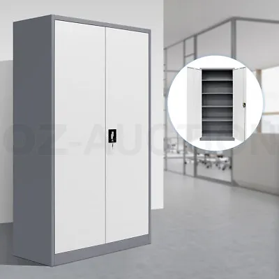 180cm Storage Cabinet Steel Stationary Cupboard Filing File Metal Locker WH&GR • $269.95