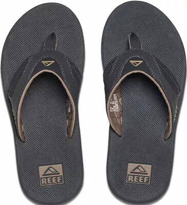 Reef Fanning Black Brown Mens Thongs • $89.99