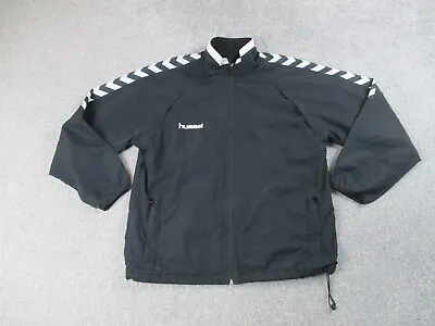 £19.99 • Buy Hummel Track Jacket Mens Large Black Full Zip Logo Casual Y2K Tracksuit Top