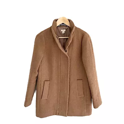 J.Crew Factory City Coat Size 4 Camel Brown Wool Blend Classic Staple Piece • $49.99