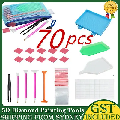 70 Piece Diamond Painting Tools Box 5D Diamond Accessories Diy Art Craft Pen Set • $6.45