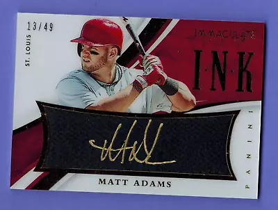 2015 Panini Immaculate Ink Matt Adams AUTOGRAPH  13/49 #35 CARDINALS    7374 • $5.99