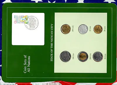 Coin Sets Of All Nations Vatican City W/card 500200100502010 Lire 1985 UNC • $30