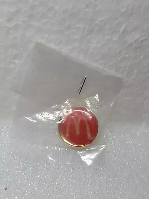 McDonalds Golden Arches Enamel Lapel Pin Single Post Clutch Back Circle NIP • $12.99