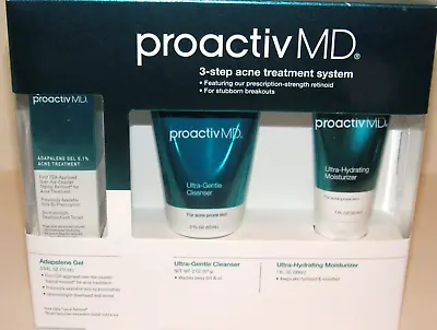 Proactiv MD 3 Step Acne Treatment System Cleanser Moisturizer Adapalene Gel NIB • $28.90