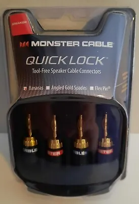 2007 Monster Cable Quick Lock Tool-Free Speaker Cable Connectors NEW OPEN BOX • $30