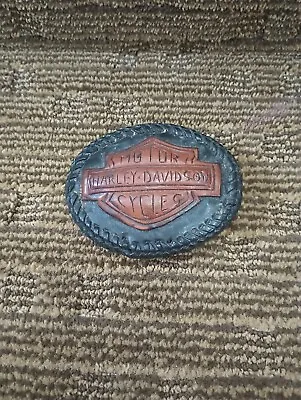 Leather Harley Davidson Motorcycles Belt Buckle Vintage • $19.20