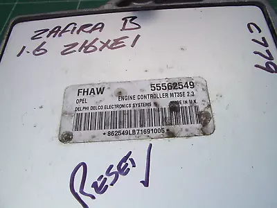 £59.99 • Buy FHAW 55562549 *RESET* Vauxhall Zafira 1.6 ECU Opel Z16XE1 MT35E 2.3 Ecm Computer