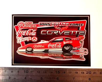 John Force's BRUTE FORCE COCA-COLA Red Corvette NHRA Drag Banner Decal Sticker • $6