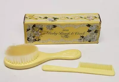 Vintage Avon Baby Brush And Comb Set Yellow W/Box • $5.99