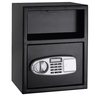 Costway Digital Safe Box Depository Drop Deposit Front Load Cash Vault Lock Home • $174.96