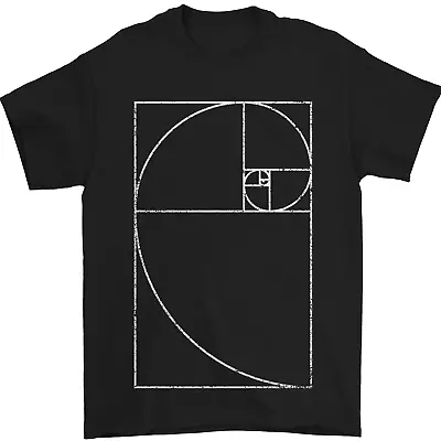 Fibonacci Spiral Golden Geometry Maths Mens T-Shirt 100% Cotton • £10.48